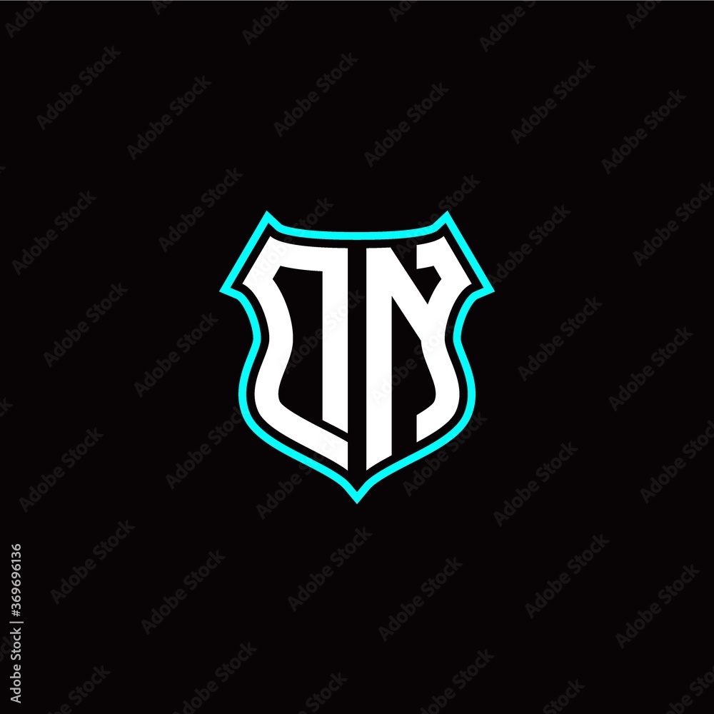 D N initials monogram logo shield designs modern