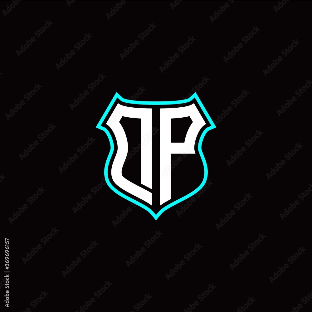 D P initials monogram logo shield designs modern