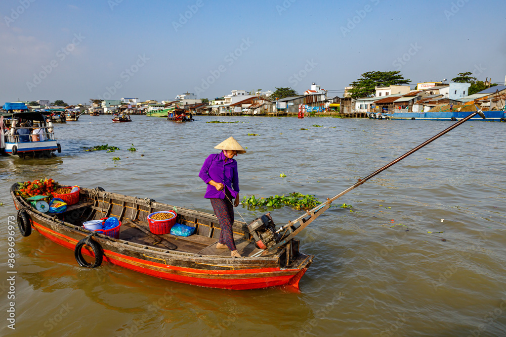 Φωτογραφία The floating market in the Mekong Delta in Vietnam
