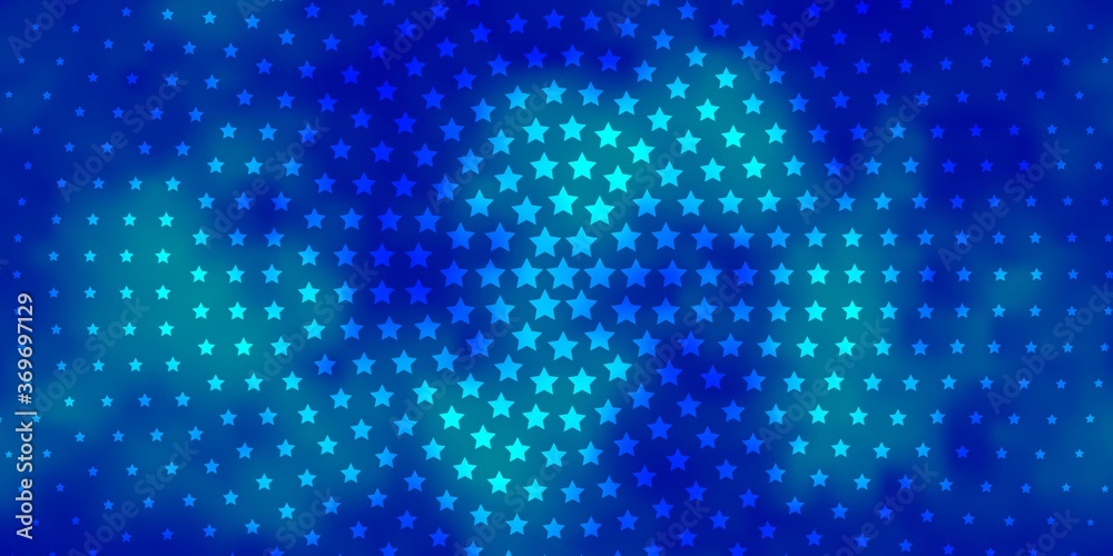 Light BLUE vector pattern with abstract stars. Shining colorful illustration with small and big stars. Theme for cell phones.