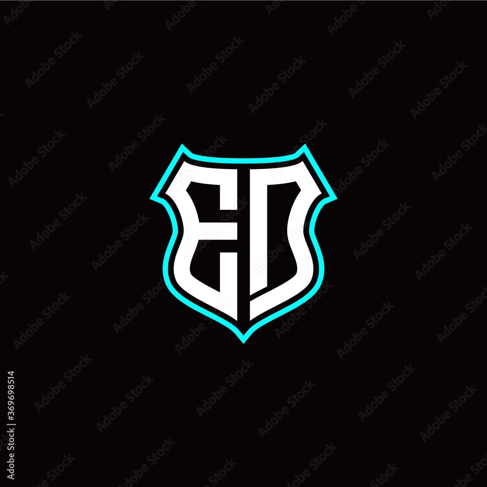 E D initials monogram logo shield designs modern
