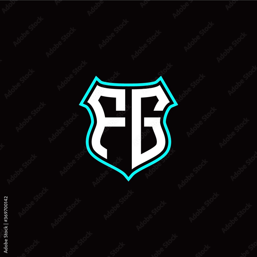 F G initials monogram logo shield designs modern