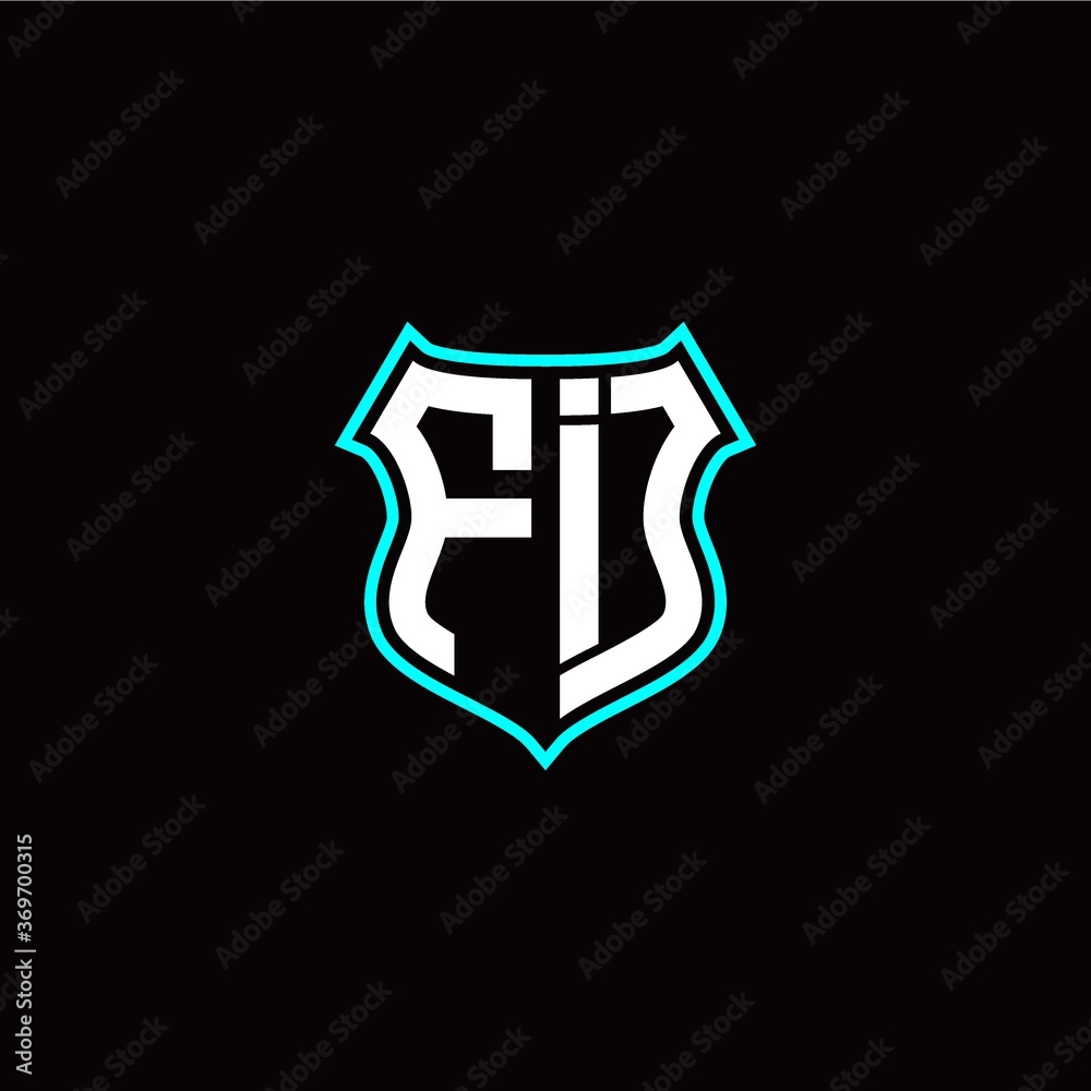 F I initials monogram logo shield designs modern