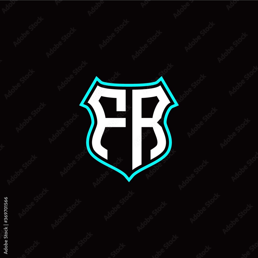 F R initials monogram logo shield designs modern