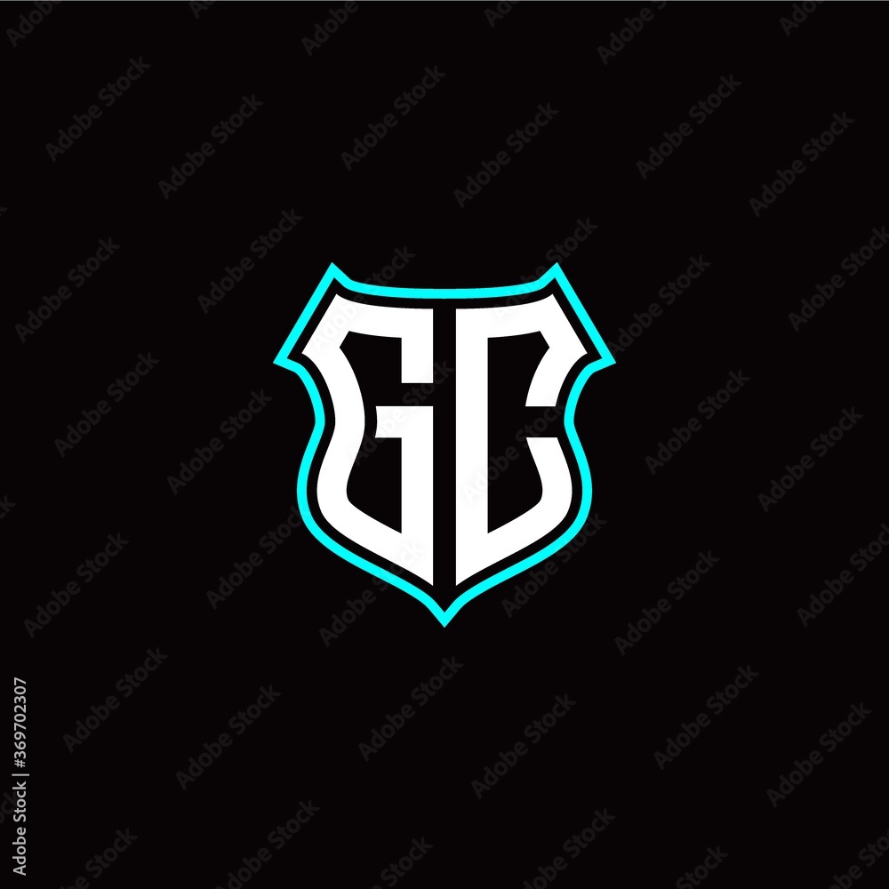G C initials monogram logo shield designs modern