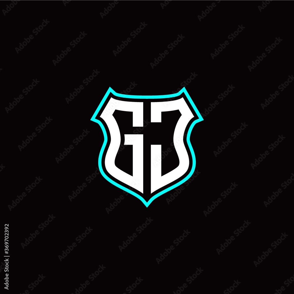 Obraz premium G J initials monogram logo shield designs modern