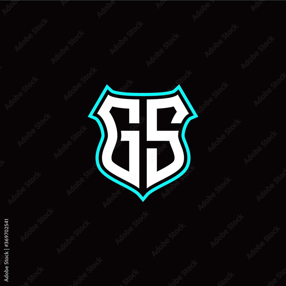 G S initials monogram logo shield designs modern