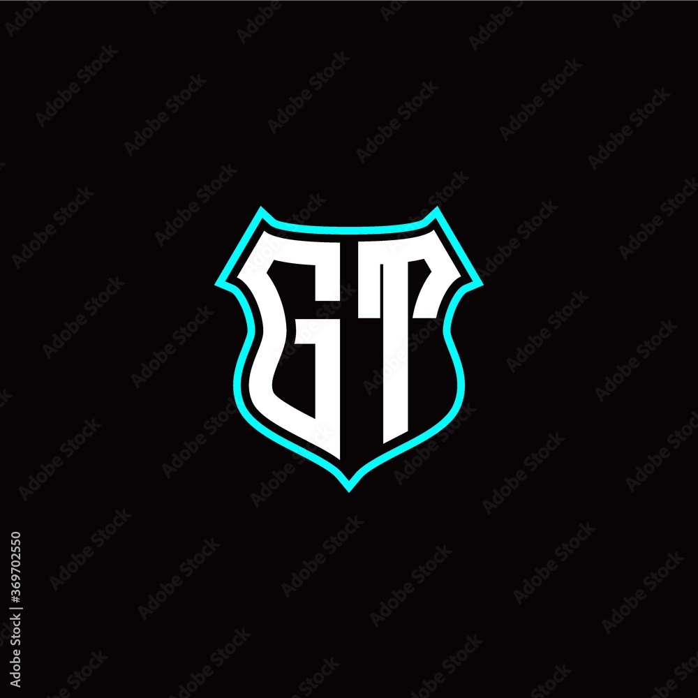 G T initials monogram logo shield designs modern