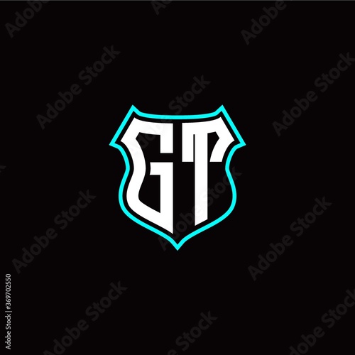 Free Download G T initials monogram logo shield designs modern - GFXLoad