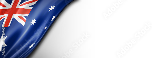 Australian flag isolated on white banner