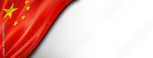 Foto Chinese flag isolated on white banner