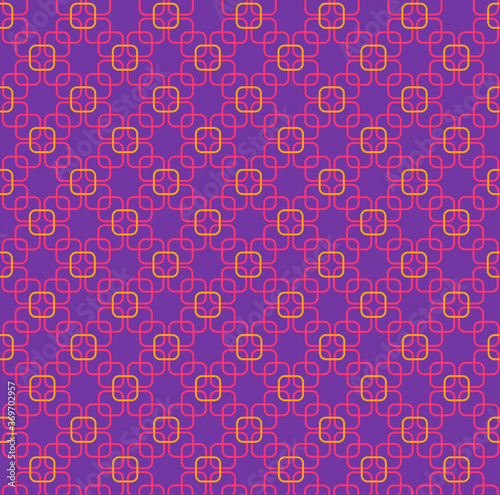 Purple and Orange Retro Square Pattern