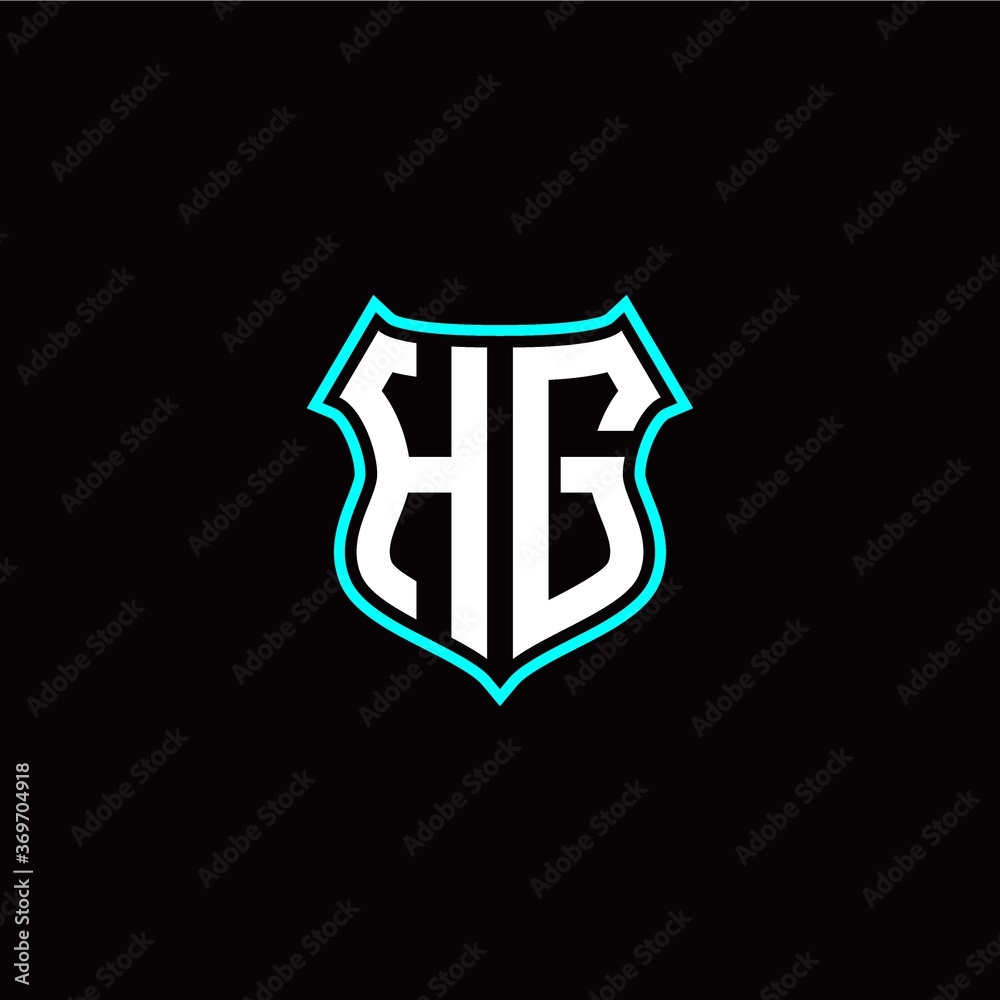 H G initials monogram logo shield designs modern