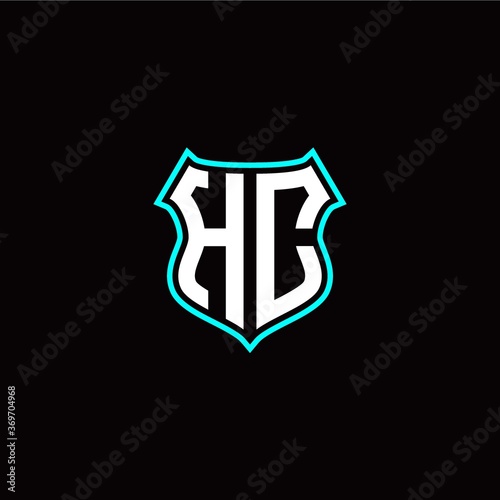 Free Download H C initials monogram logo shield designs modern - GFXLoad