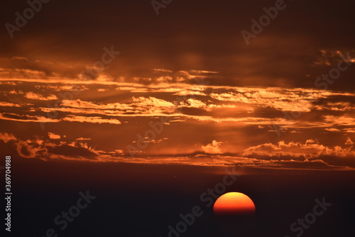 Beautiful orange sunset in nainital uttarakhand