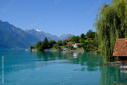 Oberreid lakefront on the Brienzersee Lake, Berner Oberland, Switzerland