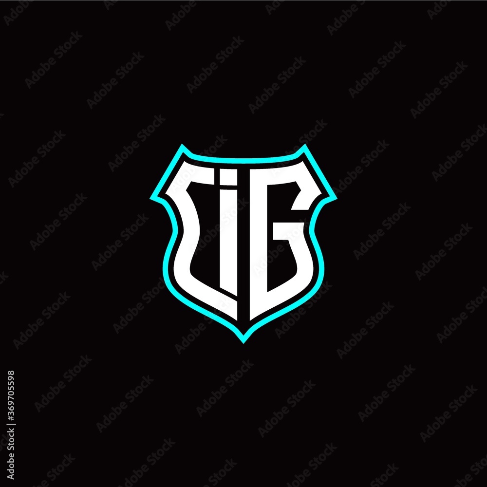 I G initials monogram logo shield designs modern I G initials monogram logo shield designs modern
