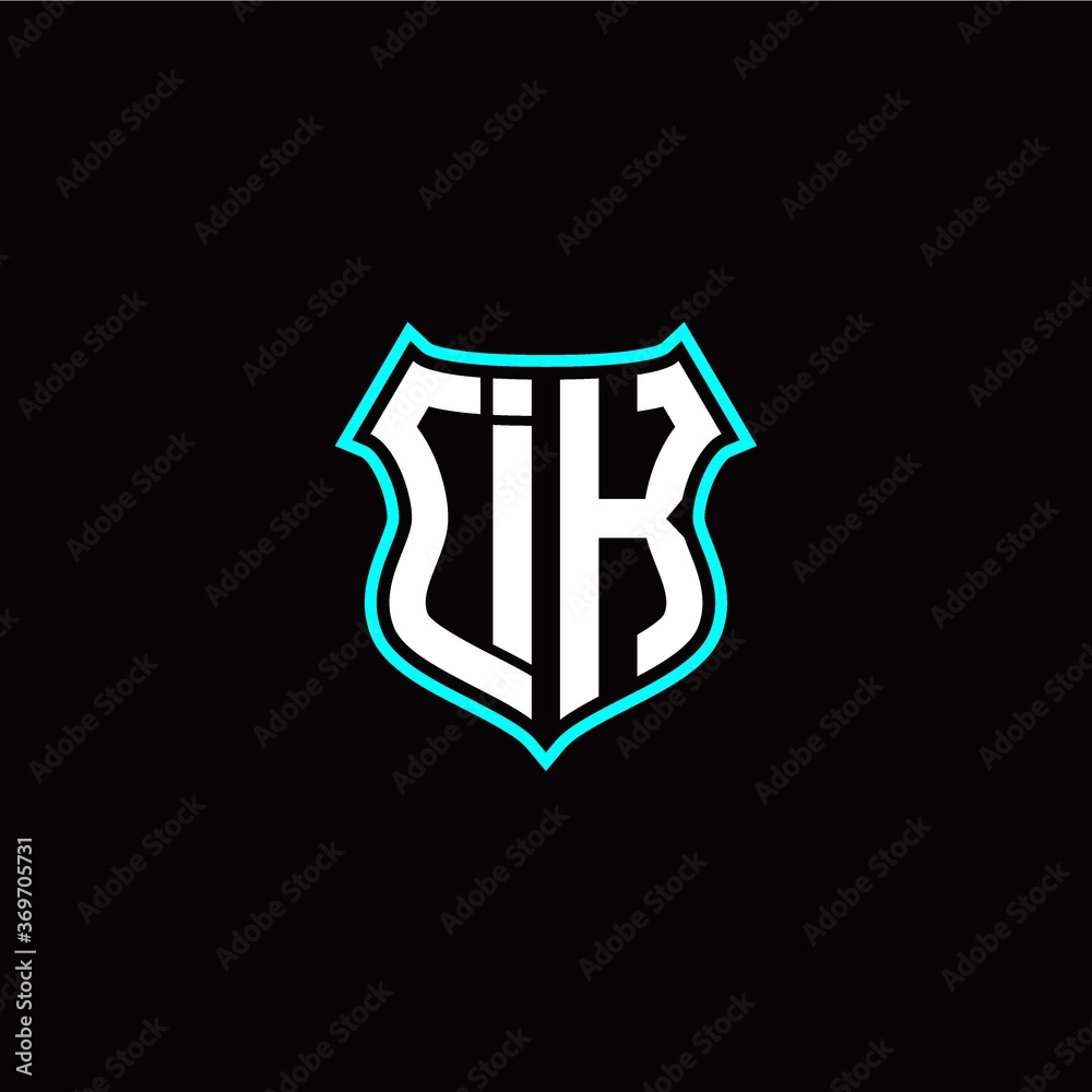 I K initials monogram logo shield designs modern