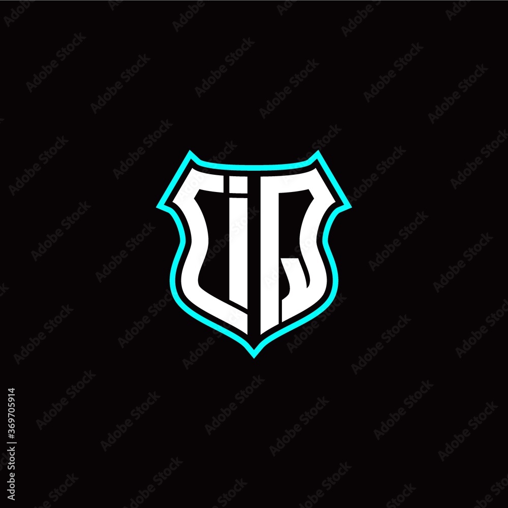 I Q initials monogram logo shield designs modern I Q initials monogram logo shield designs modern