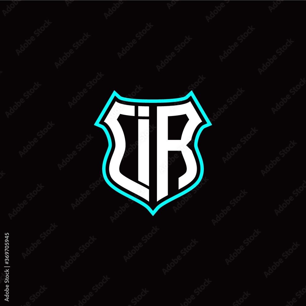 I R initials monogram logo shield designs modern