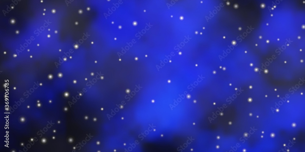 Dark BLUE vector template with neon stars. Colorful illustration with abstract gradient stars. Design for your business promotion.