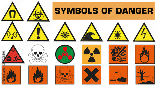 Hazard icon. Hazardous symbols.