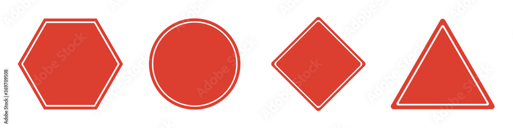 Vector image of a blank road sign. Empty city signs as a signboard. Set isolated on white background Vector image of a blank road sign. Empty city signs as a signboard. Set isolated on white background