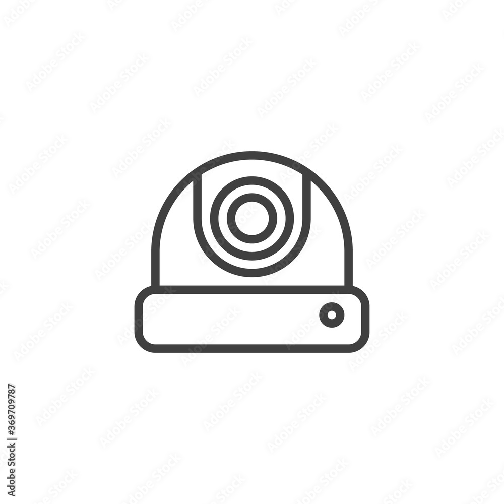 CCTV camera line icon. linear style sign for mobile concept and web design. Surveillance camera outline vector icon. Symbol, logo illustration. Vector graphics CCTV camera line icon. linear style sign for mobile concept and web design. Surveillance camera outline vector icon. Symbol, logo illustration. Vector graphics