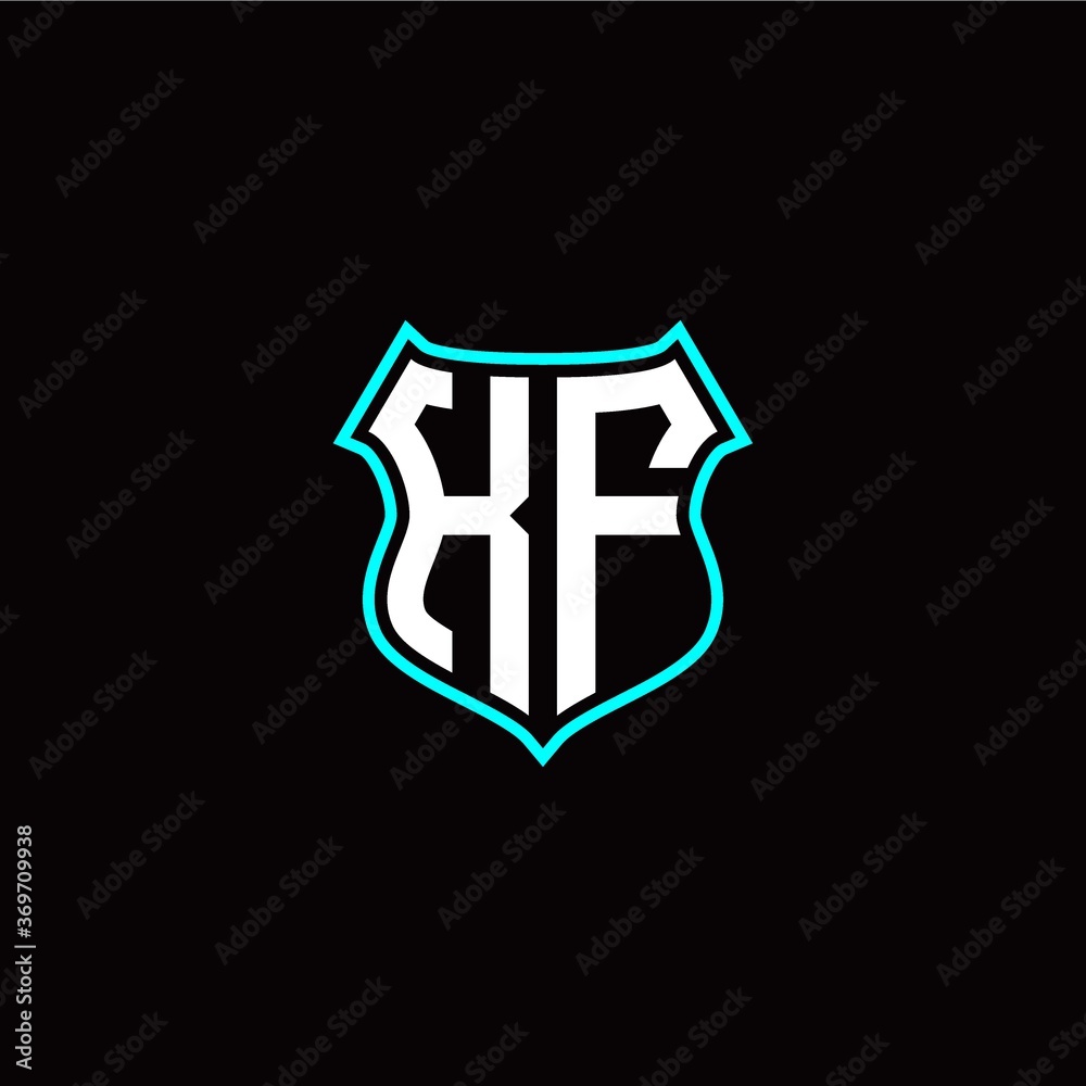 K F initials monogram logo shield designs modern