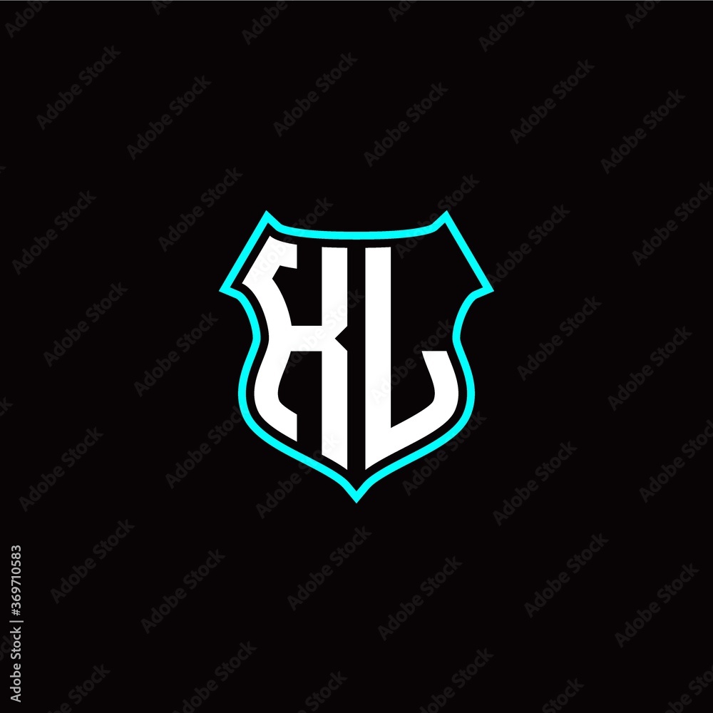 K L initials monogram logo shield designs modern
