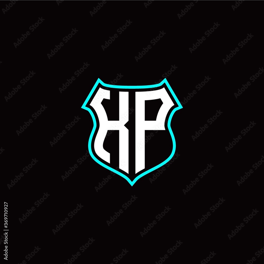 K P initials monogram logo shield designs modern