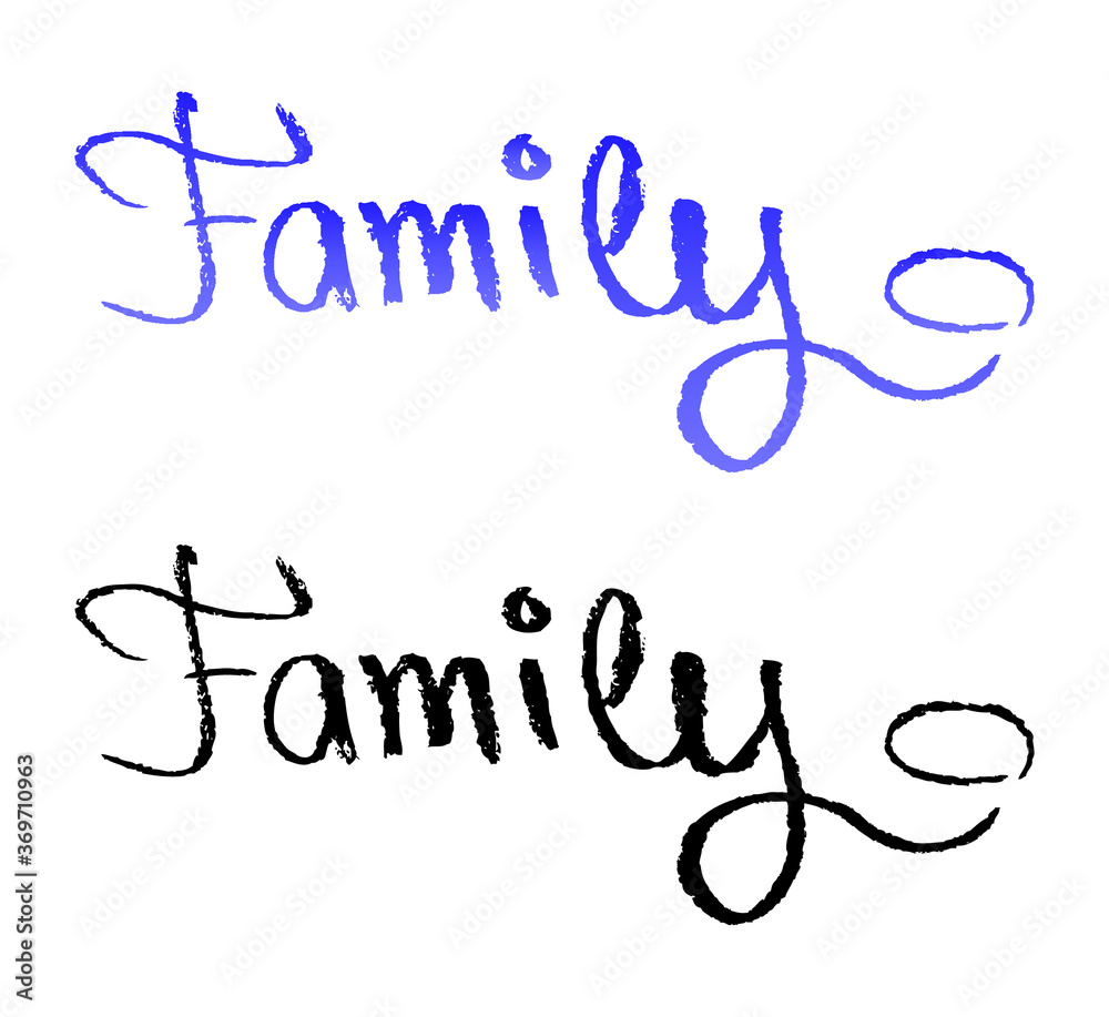 Vector handdrawn word - family Vector handdrawn word - family