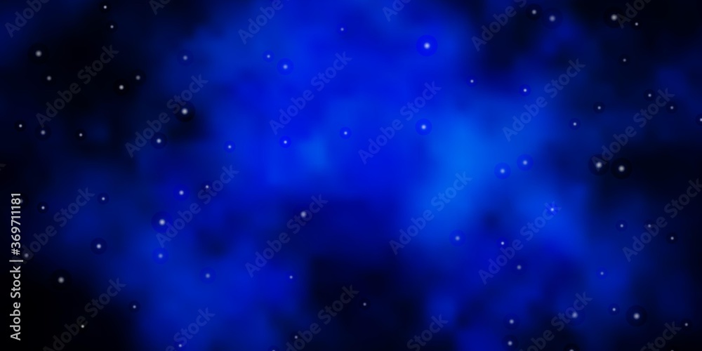 Fototapeta premium Dark BLUE vector background with small and big stars. Modern geometric abstract illustration with stars. Pattern for new year ad, booklets.