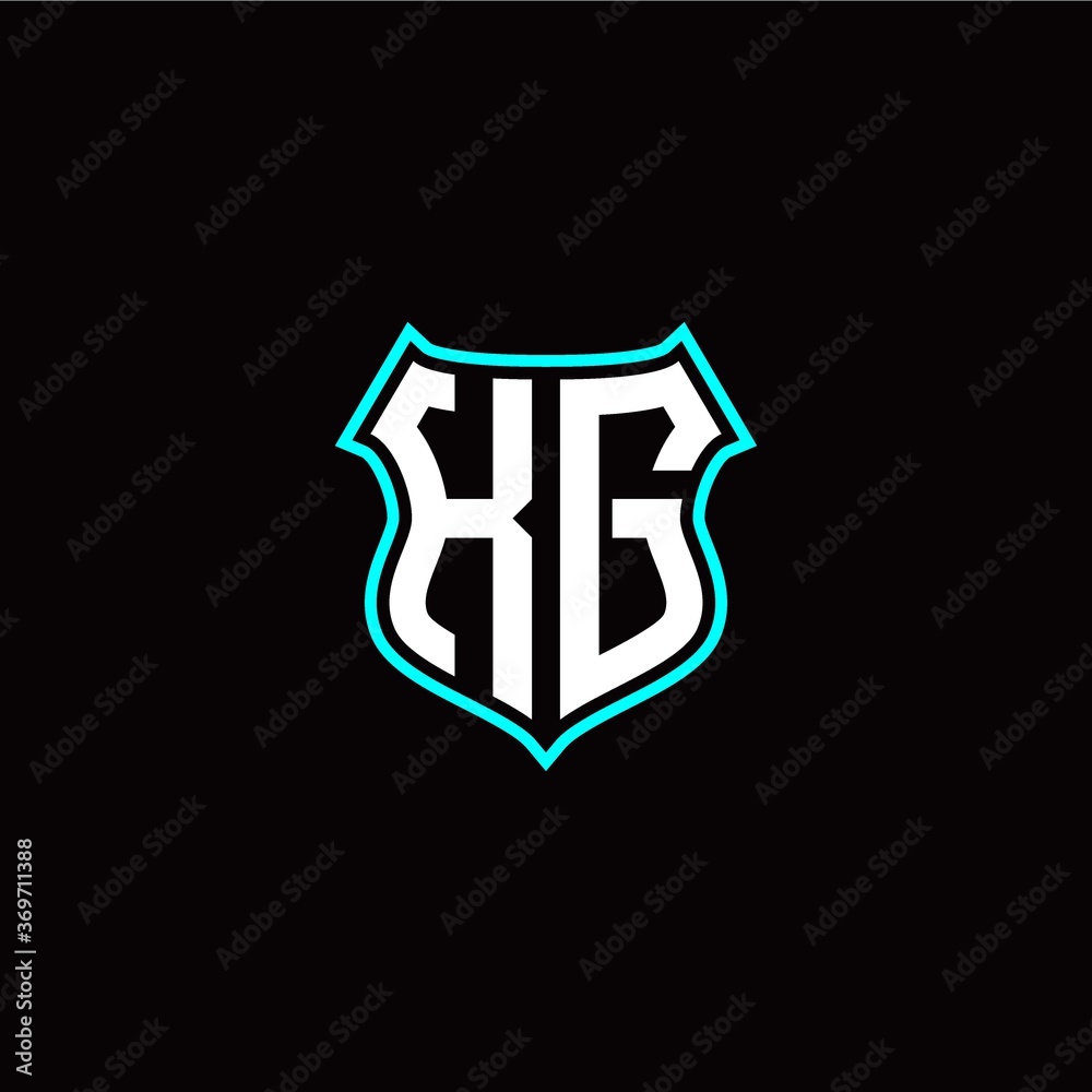 K G initials monogram logo shield designs modern