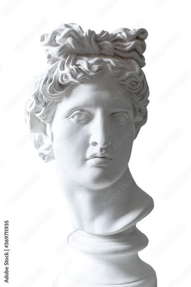 typical bust of an antique man on a white background, isolate typical bust of an antique man on a white background, isolate