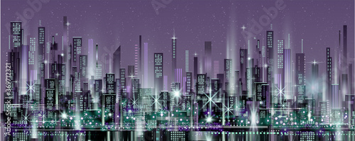 City background with architecture, skyscrapers, megapolis, buildings, downtown.