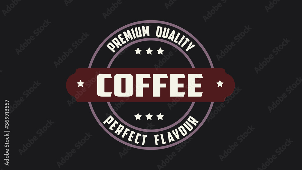 premium quality coffee perfect flavour word illustration use for landing page,website, poster, banner, flyer, background,label, wallpaper,sale promotion,advertising, marketing on black background