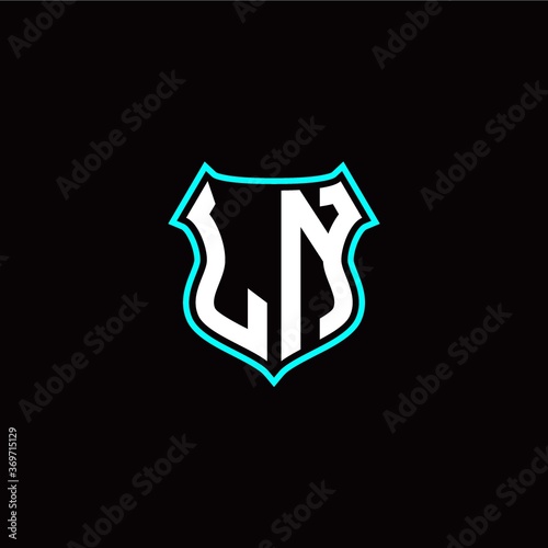 Free Download L N initials monogram logo shield designs modern - GFXLoad
