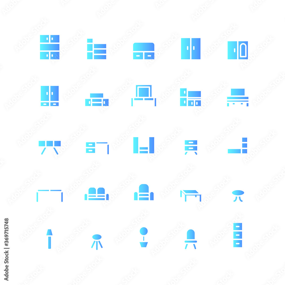 Science icon set vector gradient for website, mobile app, presentation, social media. Suitable for user interface and user experience