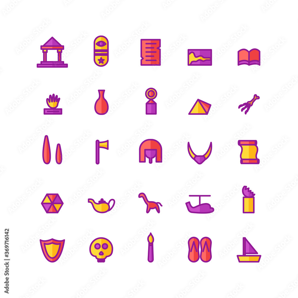 Museum icon set vector flat line for website, mobile app, presentation, social media. Suitable for user interface and user experience. Museum icon set vector flat line for website, mobile app, presentation, social media. Suitable for user interface and user experience.