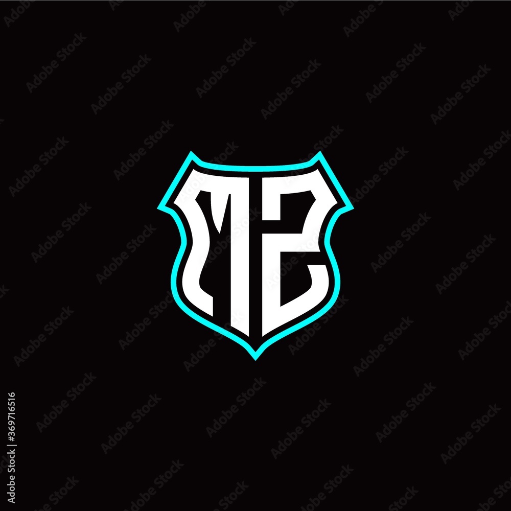M Z initials monogram logo shield designs modern M Z initials monogram logo shield designs modern