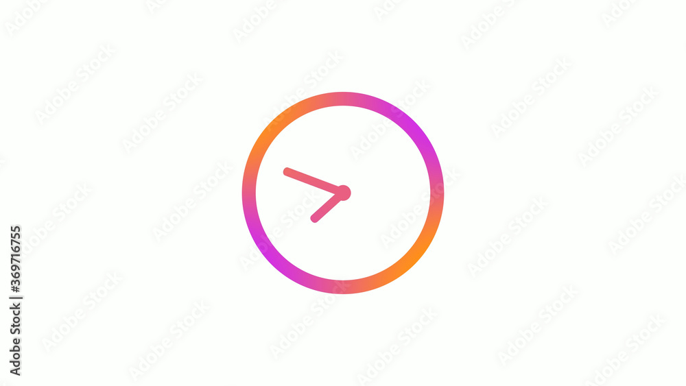Beautiful counting down clock icon on white background Beautiful counting down clock icon on white background