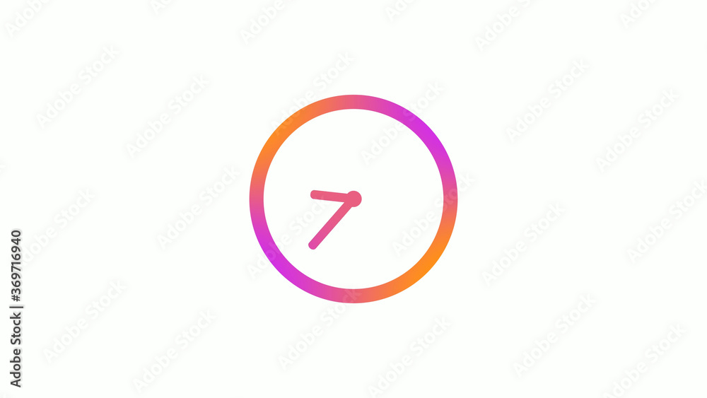 Beautiful counting down clock icon on white background Beautiful counting down clock icon on white background