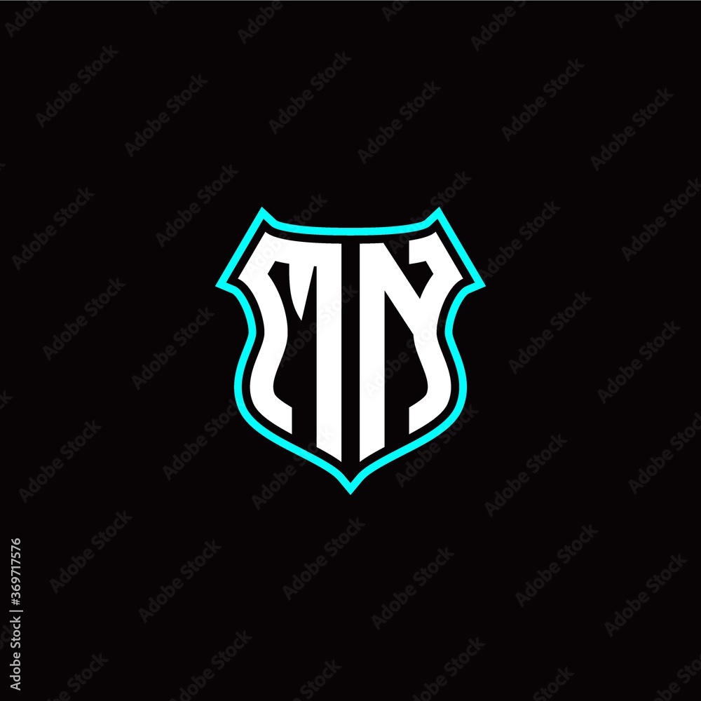 M N initials monogram logo shield designs modern