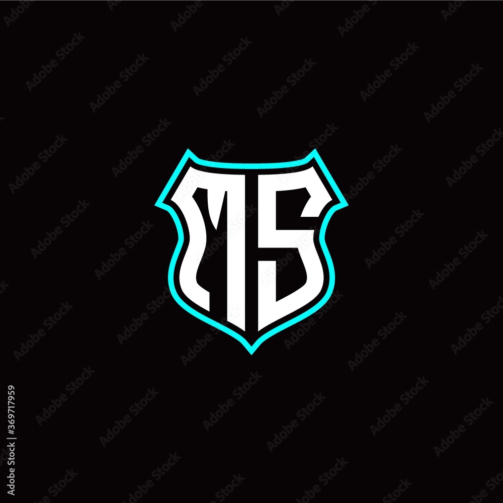 M S initials monogram logo shield designs modern