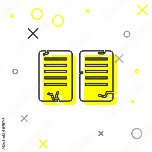 Grey line The commandments icon isolated on white background. Gods law concept. Vector Illustration.
