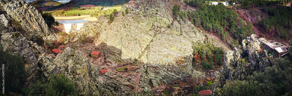 Panoramic view of the Penha Garcia geopark, Portugal Panoramic view of the Penha Garcia geopark, Portugal