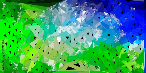 Light blue, green vector geometric polygonal layout.