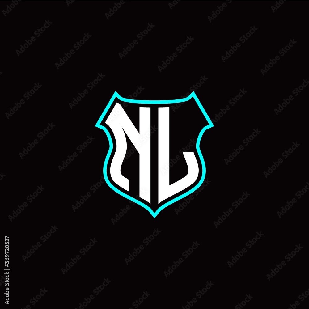 N L initials monogram logo shield designs modern