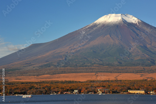 冬景色に近づく秋の富士